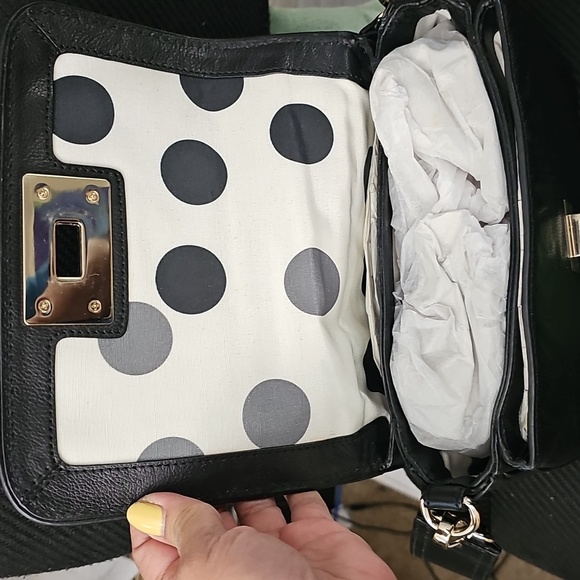 Vtg Kate Spade Black Leather Shoulder Bag - Picture 5 of 9